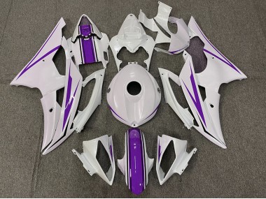 08-16 Blanc Brillant & Violet R6 Carénage Moto
