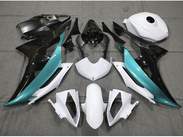 08-16 Bleu Clair Personnalisé Noir & Blanc R6 Carénage Moto 08-16 Bleu Clair Personnalisé Noir & Blanc R6 Carénage Moto