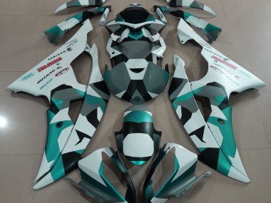08-16 Neige Verte Écume De Mer Camo R6 Carénage Moto