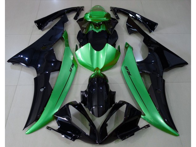 08-16 Noir Brillant & Vert Clair R6 Carénage Moto 08-16 Noir Brillant & Vert Clair R6 Carénage Moto