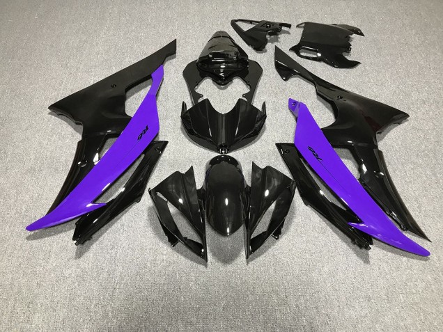 08-16 Noir Brillant & Violet R6 Carénage Moto 08-16 Noir Brillant & Violet R6 Carénage Moto