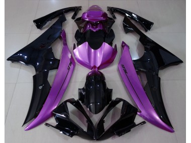 08-16 Noir Brillant & Violet Rose R6 Carénage Moto