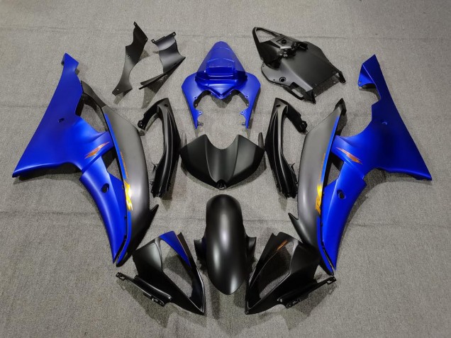 08-16 Noir Mat & Bleu R6 Carénage Moto 08-16 Noir Mat & Bleu R6 Carénage Moto