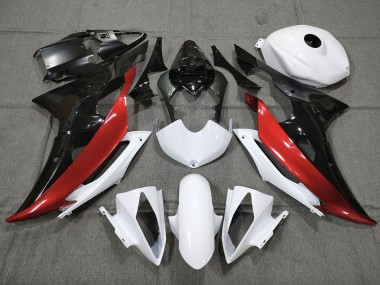 08-16 Personnalisé Rouge Noir & Blanc R6 Carénage Moto