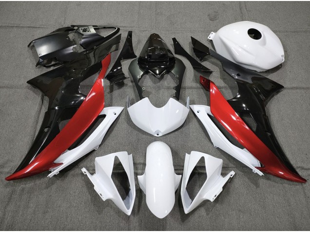 08-16 Personnalisé Rouge Noir & Blanc R6 Carénage Moto 08-16 Personnalisé Rouge Noir & Blanc R6 Carénage Moto