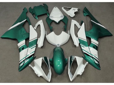 08-16 Style Blanc Brillant & Vert Écume De Mer OEM R6 Carénage Moto