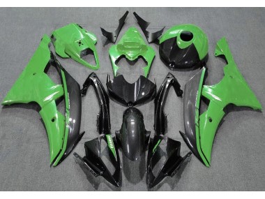 08-16 Vert Brillant & Fibre De Carbone R6 Carénage Moto