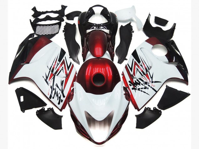 08-20 Blanc Brillant Avec Rouge Profond Personnalisé GSXR 1300 Carénage Moto 08-20 Blanc Brillant Avec Rouge Profond Personnalisé GSXR 1300 Carénage Moto