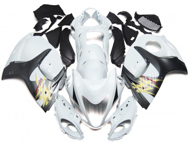 08-20 Blanc Brillant Avec Style Argenté GSXR 1300 Carénage Moto 08-20 Blanc Brillant Avec Style Argenté GSXR 1300 Carénage Moto