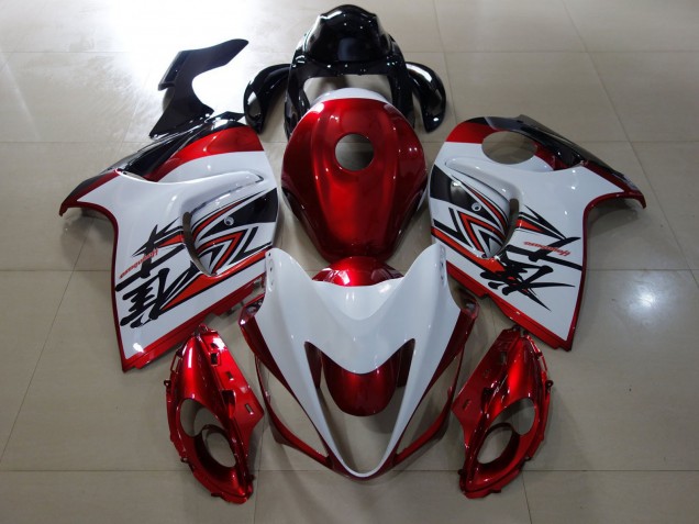 08-20 Design Rouge Brillant & Blanc GSXR 1300 Carénage Moto 08-20 Design Rouge Brillant & Blanc GSXR 1300 Carénage Moto