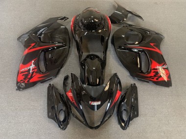 08-20 Noir Brillant Avec Logos Rouges GSXR 1300 Carénage Moto