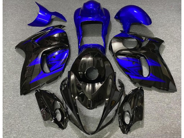 08-20 Noir Brillant & Bleu Profond GSXR 1300 Carénage Moto