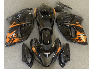 08-20 Noir Brillant & Orange GSXR 1300 Carénage Moto