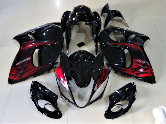 08-20 Noir Brillant & Rouge Bonbon GSXR 1300 Carénage Moto 08-20 Noir Brillant & Rouge Bonbon GSXR 1300 Carénage Moto