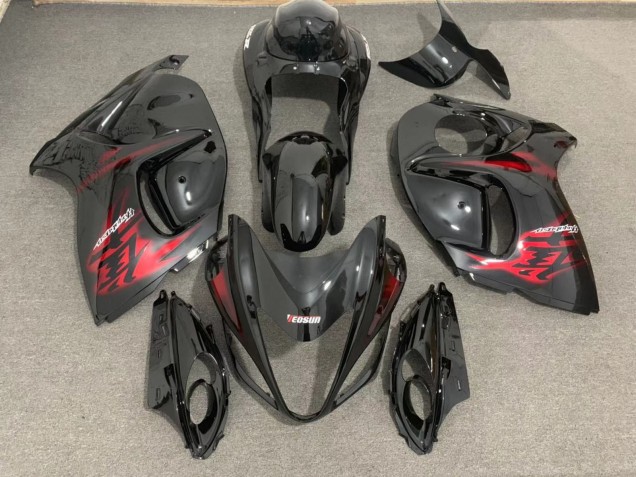 08-20 Noir Brillant & Rouge GSXR 1300 Carénage Moto 08-20 Noir Brillant & Rouge GSXR 1300 Carénage Moto
