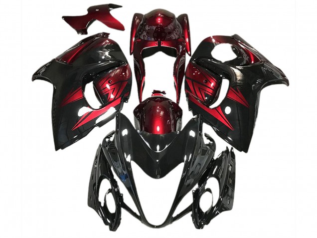 08-20 Noir Brillant & Rouge Profond GSXR 1300 Carénage Moto 08-20 Noir Brillant & Rouge Profond GSXR 1300 Carénage Moto
