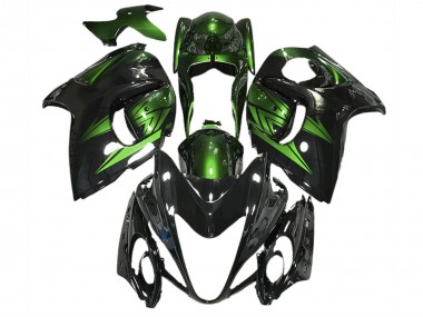 08-20 Noir Brillant & Vert Foncé GSXR 1300 Carénage Moto