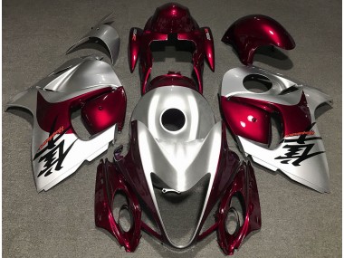 08-20 Rouge Brillant & Argent GSXR 1300 Carénage Moto