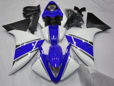 09-11 Blanc Brillant & Bleu R1 Carénage Moto