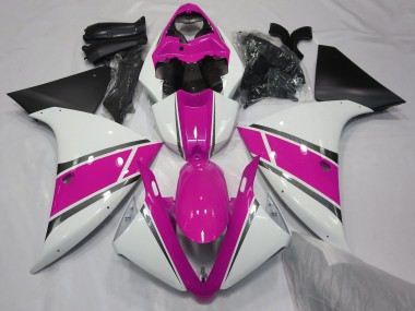 09-11 Blanc Brillant & Rose R1 Carénage Moto