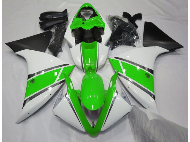 09-11 Blanc Brillant & Vert R1 Carénage Moto 09-11 Blanc Brillant & Vert R1 Carénage Moto
