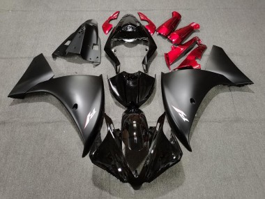 09-11 Noir Mat & Rouge R1 Carénage Moto