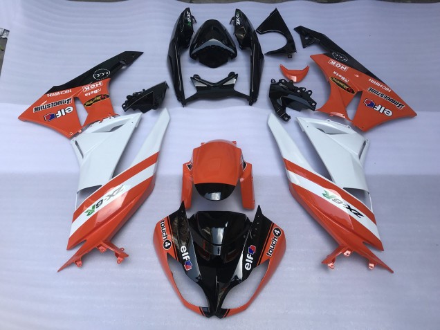 09-12 Orange Brillant & Logos ZX6R Carénage Moto 09-12 Orange Brillant & Logos ZX6R Carénage Moto