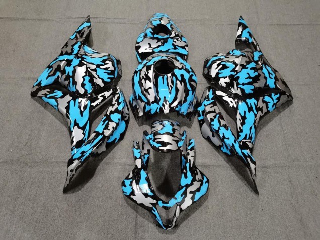 09-12 Personnalisé Bleu / Argent Camo CBR600RR Carénage Moto 09-12 Personnalisé Bleu / Argent Camo CBR600RR Carénage Moto