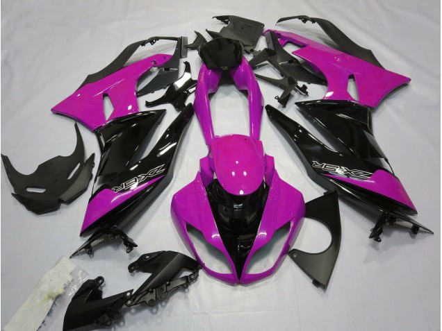09-12 Rose Brillant & Noir ZX6R Carénage Moto 09-12 Rose Brillant & Noir ZX6R Carénage Moto