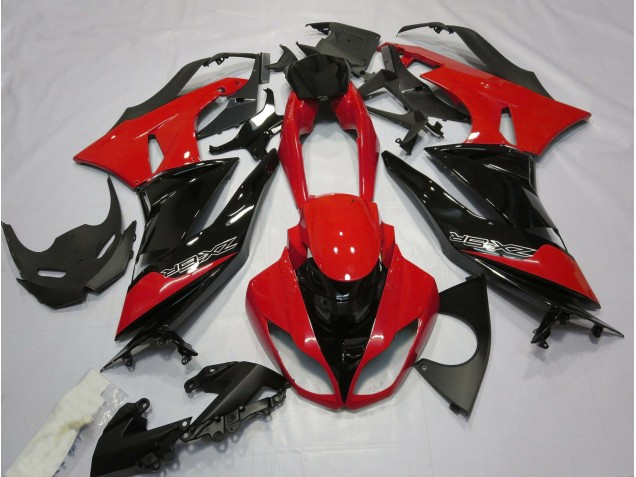 09-12 Rouge Brillant & Noir ZX6R Carénage Moto 09-12 Rouge Brillant & Noir ZX6R Carénage Moto