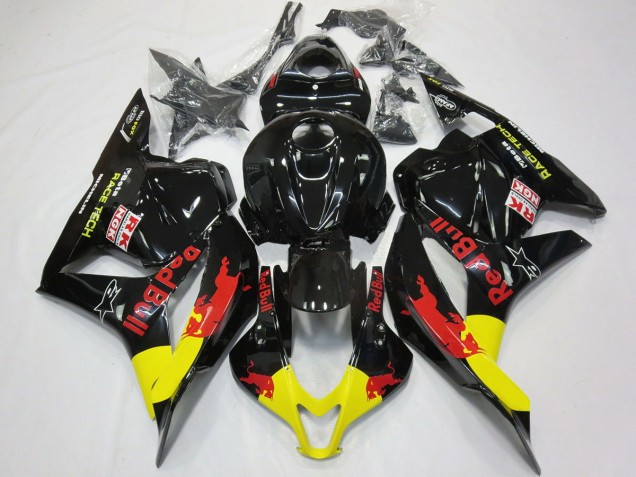09-12 Rouge Taureau Noir Brillant CBR600RR Carénage Moto 09-12 Rouge Taureau Noir Brillant CBR600RR Carénage Moto