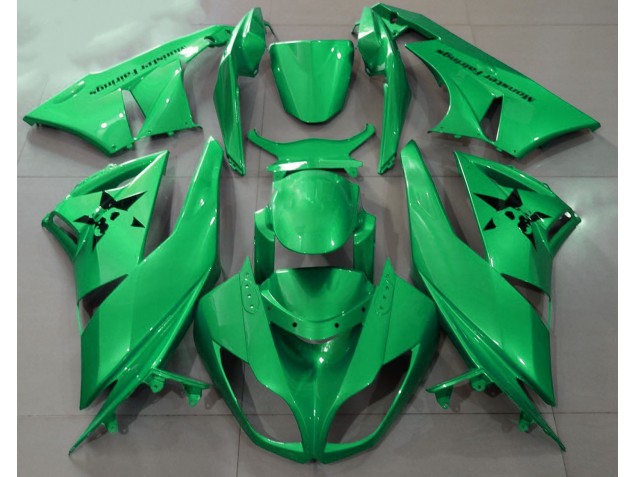 09-12 Vert Brillant & Logos Personnalisés ZX6R Carénage Moto 09-12 Vert Brillant & Logos Personnalisés ZX6R Carénage Moto