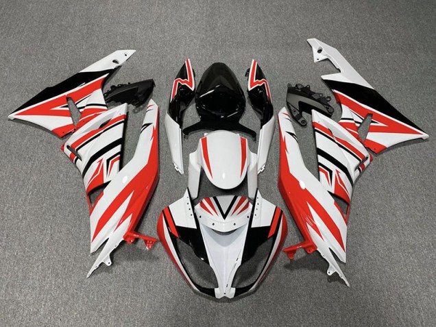 09-12 Zag Rouge Blanc & Noir ZX6R Carénage Moto 09-12 Zag Rouge Blanc & Noir ZX6R Carénage Moto
