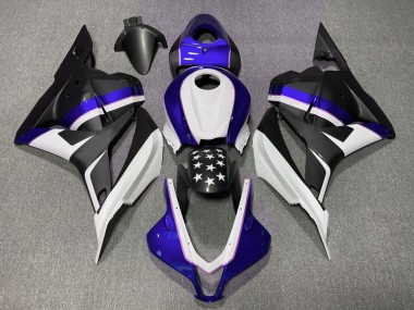 09-12 Étoile Noir Mat & Bleu Foncé CBR600RR Carénage Moto