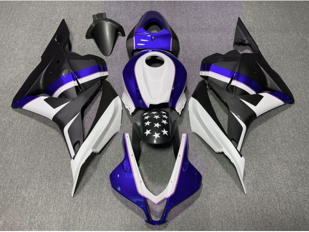 09-12 Étoile Noir Mat & Bleu Foncé CBR600RR Carénage Moto 09-12 Étoile Noir Mat & Bleu Foncé CBR600RR Carénage Moto