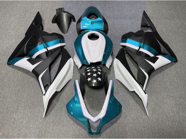 09-12 Étoile Noire Mate & Bleu Clair CBR600RR Carénage Moto 09-12 Étoile Noire Mate & Bleu Clair CBR600RR Carénage Moto