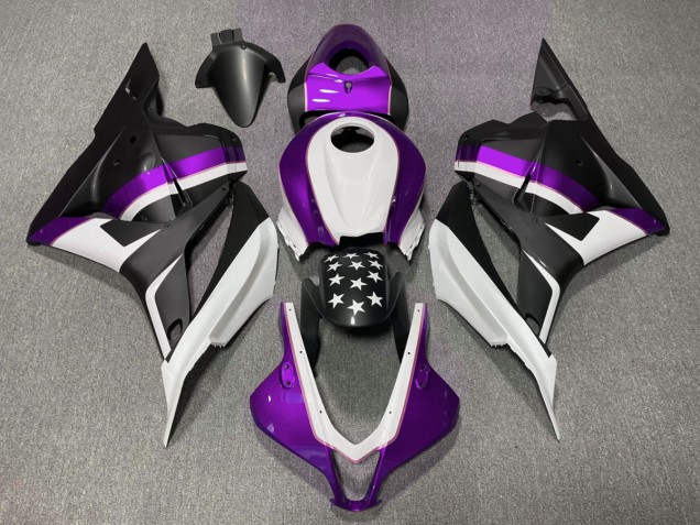 09-12 Étoile Noire Mate & Violette CBR600RR Carénage Moto 09-12 Étoile Noire Mate & Violette CBR600RR Carénage Moto