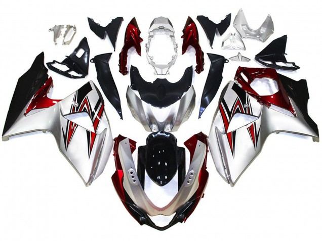09-16 Argent Avec Des Reflets Rouges GSXR 1000 Carénage Moto 09-16 Argent Avec Des Reflets Rouges GSXR 1000 Carénage Moto