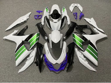 09-16 Blanc Brillant Vert Noir & Violet GSXR 1000 Carénage Moto
