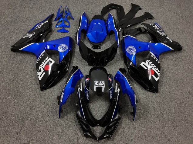 09-16 Noir & Bleu Avec Logos Personnalisés GSXR 1000 Carénage Moto 09-16 Noir & Bleu Avec Logos Personnalisés GSXR 1000 Carénage Moto