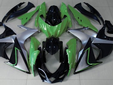 09-16 Vert Argent & Noir GSXR 1000 Carénage Moto