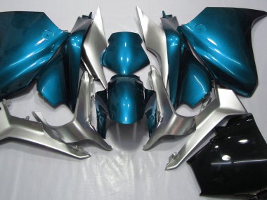 10-13 Bleu Clair & Argent VFR1200 Carénage Moto