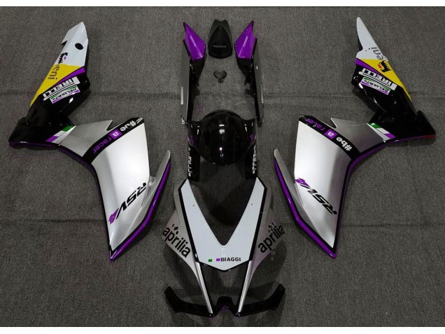10-15 Argent Pirelli & Violet RSV4 1000 Carénage Moto 10-15 Argent Pirelli & Violet RSV4 1000 Carénage Moto