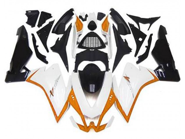 10-15 Blanc Brillant & Orange RSV4 1000 Carénage Moto 10-15 Blanc Brillant & Orange RSV4 1000 Carénage Moto