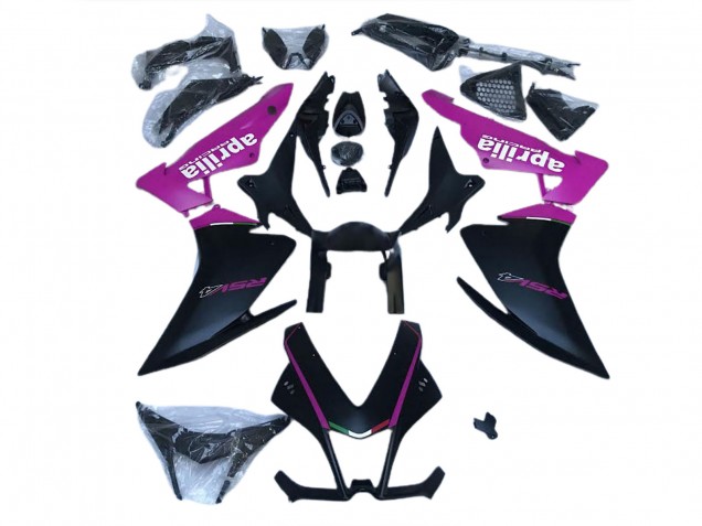 10-15 Noir Mat & Rose RSV4 1000 Carénage Moto 10-15 Noir Mat & Rose RSV4 1000 Carénage Moto