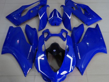 11-14 Bleu Brillant & Blanc Ducati 1199 Carénage Moto