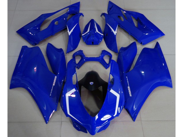 11-14 Bleu Brillant & Blanc Ducati 1199 Carénage Moto 11-14 Bleu Brillant & Blanc Ducati 1199 Carénage Moto