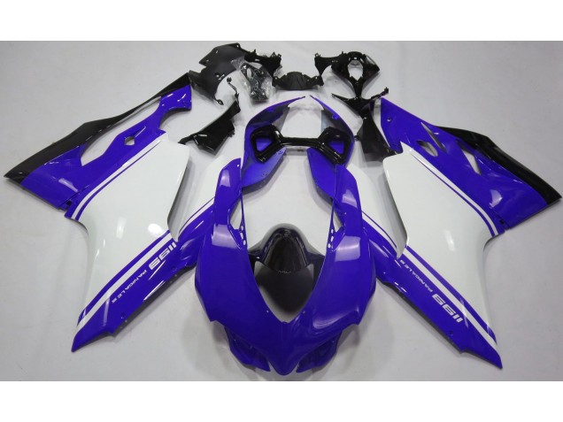 11-14 Bleu Brillant Blanc & Noir Ducati 1199 Carénage Moto 11-14 Bleu Brillant Blanc & Noir Ducati 1199 Carénage Moto