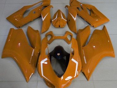 11-14 Orange Brillant & Blanc Ducati 1199 Carénage Moto