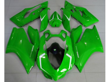 11-14 Vert Brillant & Blanc Ducati 1199 Carénage Moto